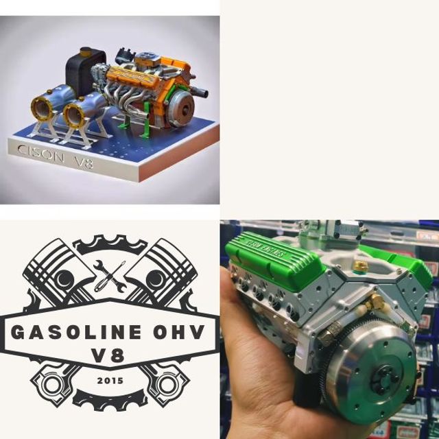 Gasoline OHV V8 Small-block Engine Model Kits
